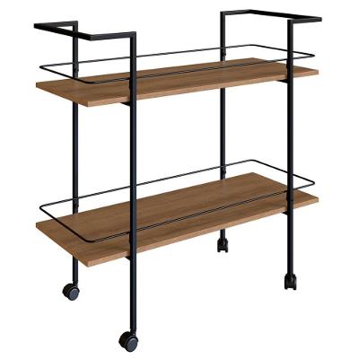 Carrinho Bar Industrial Com Rodizios P1036 Mell Preto Pp Milani Store Mell