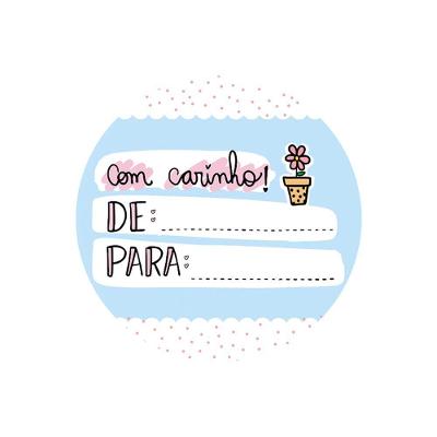 Adesivos Personalizados Com Carinho De Para 5x5cm Rosa