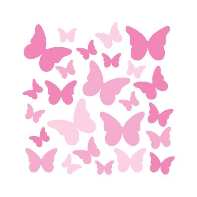 Adesivo De Parede Infantil Borboletas Tons De Rosa Rosa