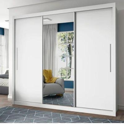 Guarda Roupa Casal Espelho 3 Portas e 4 Gavetas Royale Branco - Fabrica 1 Móveis
