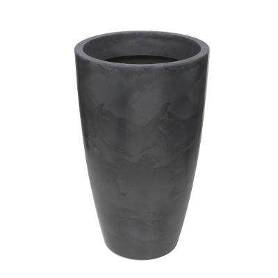 Vaso Verona Redondo Alto Brilho 64x110cm Antique Preto