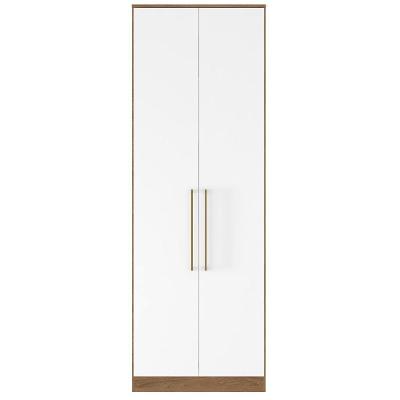 Armário Modulado Irlanda 2 Portas Com Maleiro e 3 Gavetas 2,30m Altura Amendola e Branco