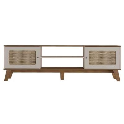Rack Bancada Charlote 02 Portas 01 Prateleira 180cm Pinho Off White - Fabrica 1 Móveis