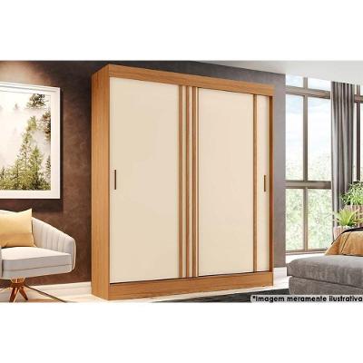Guarda Roupas 2 Portas de Correr e 2 Gavetas Briz B353 Flex Nature/Off White ou Cinza - Henn