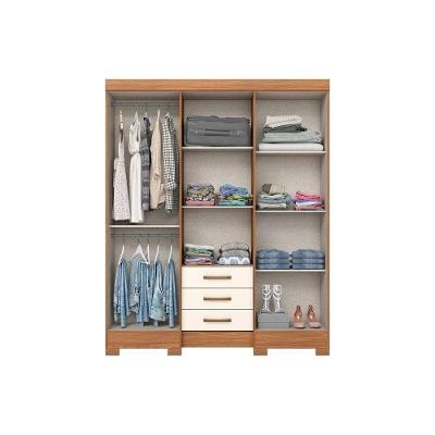 Guarda Roupa Solteiro 6 Portas e 3 Gavetas c/ Espelho Briz B23 Nature/Off White - Henn