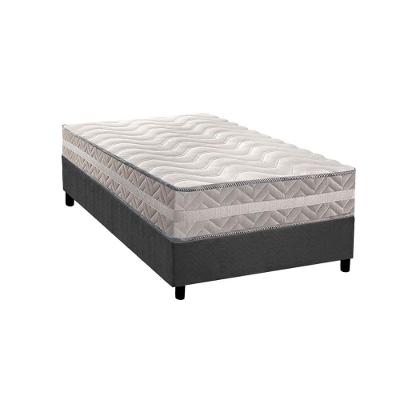 Conjunto Box Solteiro: Colchão Anatômico Paropas D28 / Master Prata Double Face 25 + Base CRC Suede Gray (88x188)