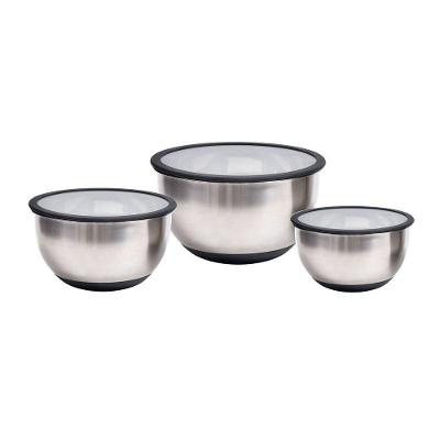 3 Bowls-tigelas Em Inox Com Tampas 1,5-3-5 Litros Kenya