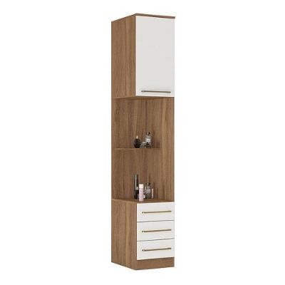 Guarda Roupa Modulado Irlanda 1 Porta Com Mesa De Cabeceira Amêndola-branco - Demartêz Amêndola-branco