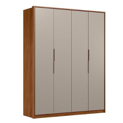 Guarda Roupa Casal Attore 4 Portas Nogueira-nude Prime Tx - Demartêz Nogueira-nude Prime Tx