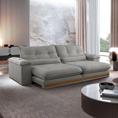 Sofá Dubai Linho 02 Módulos De 100 Cm B25 Cm Meu Sofá Online A230 Linho Cinza