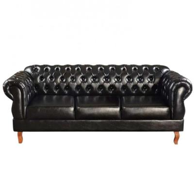 Sofá Duquesa Chesterfield 3 Lugares Retrô Courissimo Preto
