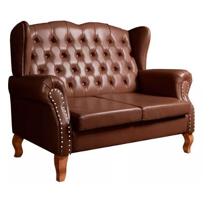 Sofá Imperador Namoradeira Chesterfield Capitonê Couríssimo Café