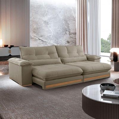 Sofá Dubai Veludo 2 Módulos De 100 Cm B25 Cm Meu Sofá Online B002 Veludo Capuccino