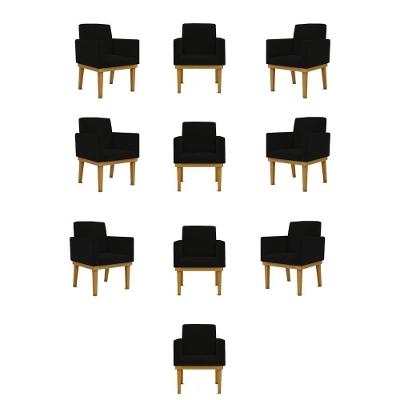 Kit 10 Poltronas Decorativa Reforçada Oferta - Balaqui Cor:preto Preto