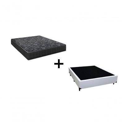 Cama Box Casal 138 Tecido Branco Com Colchão Lisboa Bello Box D28 Preto