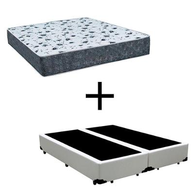 Cama Box Queen 158 Tecido Branco Com Colchão Alegro Bello Box D28 Cinza 57x158x198