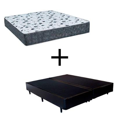 Cama Box King 193 Tecido Preto Com Colchão Alegro Bello Box D28 Cinza 57x193x203