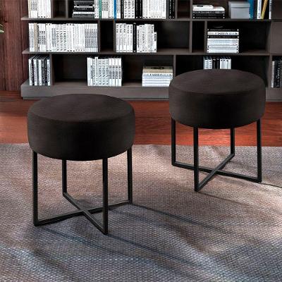 Conjunto 2 Puff Otávio Luxo Otávio Castellar Móbile Preto