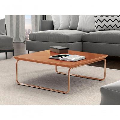 Mesa De Centro Kairos Pé Cobre Bisart Decor Cor:terracota