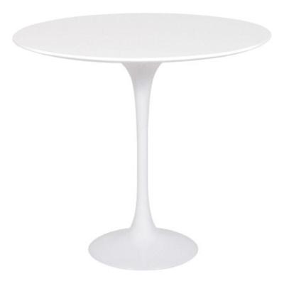 Mesa Lateral Tulipa Saarinen Redonda 51 Cm - Laqueado Base Branca