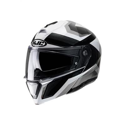 Capacete Hjc I90 Lark Preto Branco E Cinza E Preto 56 [f016]