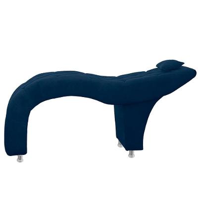 Maca Estofada Capitone Julia Para Estetica Facial Sombrancelha E Cilios Suede Cor Azul Marinho