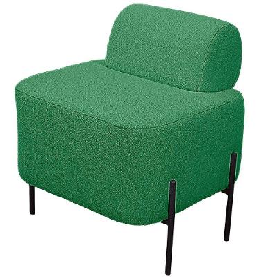 Puff Estofado Virginia Decorativo Tecido Boucle Cor Verde Esmeralda