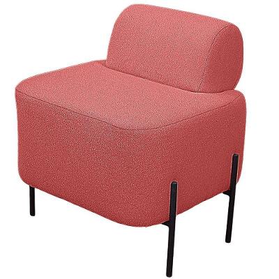 Puff Estofado Virginia Decorativo Tecido Boucle Cor Rose