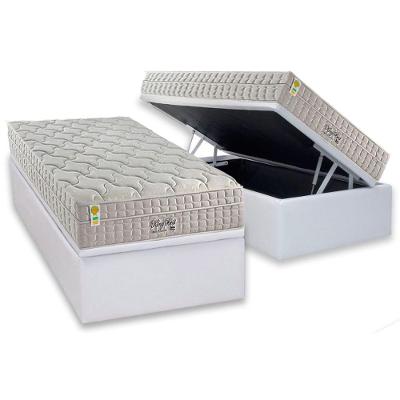 Conjunto Box Baú Solteiro Colchão Molas D Angelis Anjos Ensacadas King Best New + Base Crc Courano White (88x188)