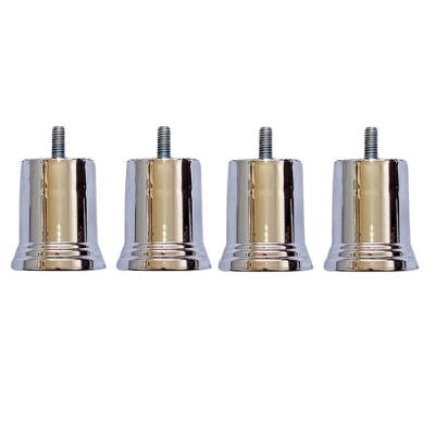 Kit 4 Pés Para Cama Box Sofá Móveis 6cm Lis Cromado