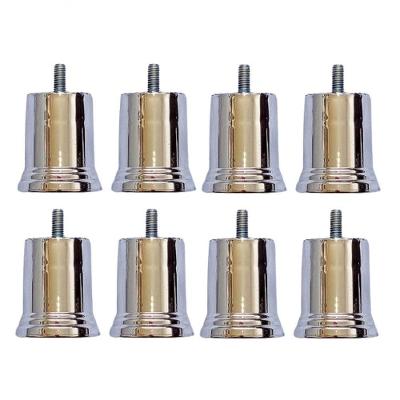 Kit 8 Pés Para Cama Box Sofá Móveis 6cm Lis Cromado