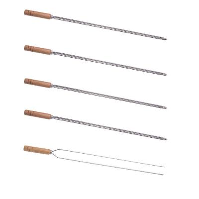 Kit 5 Espetos Para Churrasco 85cm Aço Inox Kort