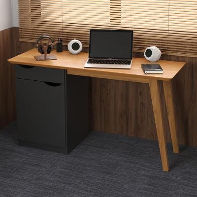 Escrivaninha Com Porta Viana Preto Acetinado Cinamomo