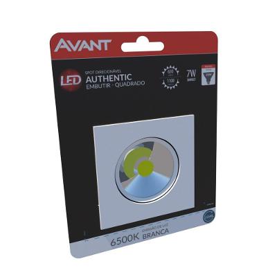 Spot Led Quadrado 7w Branco Branco 6500k
