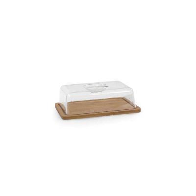 Porta Frios Bambu Com Tampa Acrílico 24 Cm