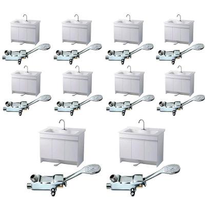 Torneira Valvula Pedal Sem Maos Kit 10 Uni Acionamento Pes Hospital Clinica Laboratorio Banheiro Cozinha Piscina