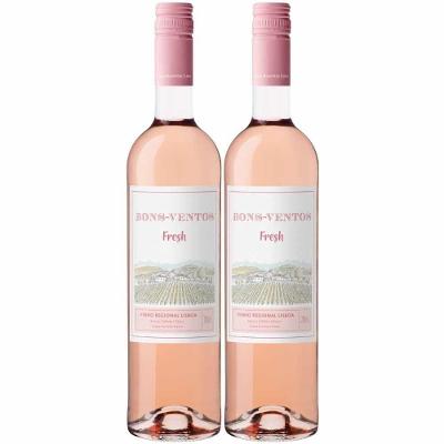 Kit 2 Garrafas Vinho Rose Bons Ventos Fresh 750ml