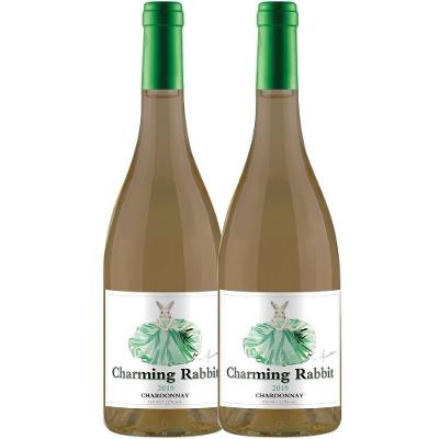 Kit 2 Garrafas Vinho Branco Charming Rabbit Chardonnay 750ml