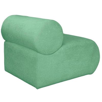 Poltrona Virginia Orgânica Luxo Sala Recepção Tecido Boucle Cor Verde Esmeralda