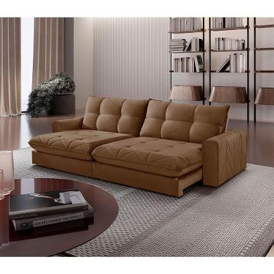 Sofá Firenze Veludo 02 Módulos De 100cm Meu Sofá Online B016 Veludo Marrom