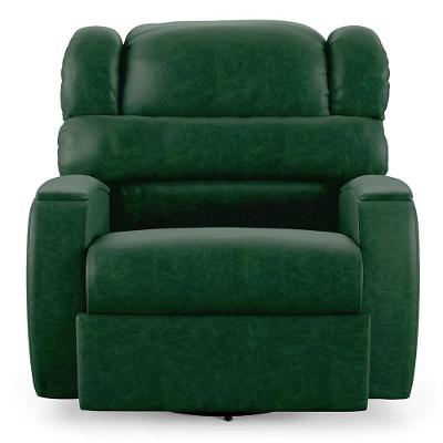 Poltrona Do Papai Reclinável Napoli Glider Giratória Massagem Pu Fh1Verde