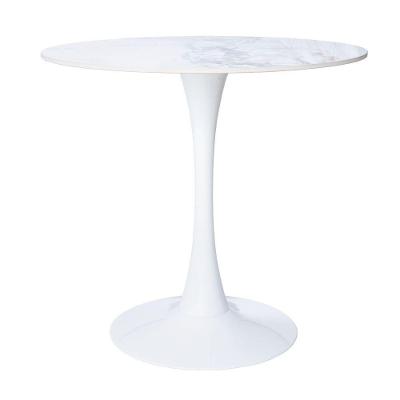 Mesa Saarinen Tulipa Redonda 80cm Tampo Madeira Preto Sala Cozinha Jantar