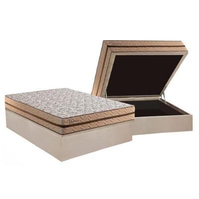 Conjunto Box Baú Casal Colchão Espuma Paropas Molas Ensacadas Basic + Base Crc Suede Clean (138x188)