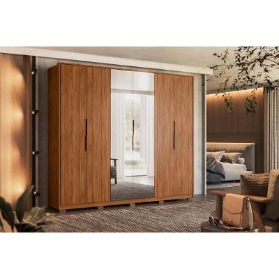Guarda Roupa Casal 6 Portas (2 C- Espelho) E 6 Gavetas C- Pés Atrice Nogueira
