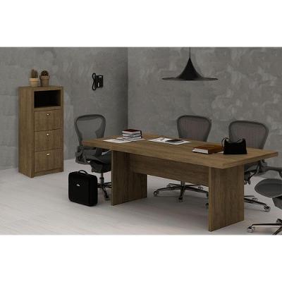 Escritório Completo 1 Mesa Para Escritório Me4119 + 1 Arquivo De Escritório Me4118 2 Peças Amêndoa