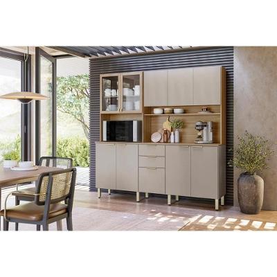 Kit De Cozinha Compacta Amora C- 10 Portas E 2 Gavetas 198cm Amendola-nude Prime Tx - Demóbile