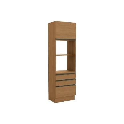 Torre Quente De Cozinha Paneleiro Maxxi G750 Com 1 Porta 3 Gavetas E 2 Nichos Para Forno 70cm Canela - Kappesberg