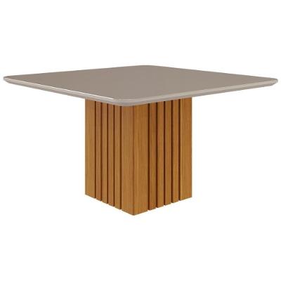 Mesa P- Cozinha Ana C- Tampo Madeirado C- Vidro 130x130cm Nature-off White - Cimol