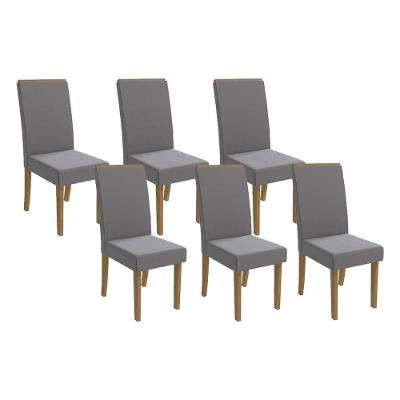 Cadeira Sala De Jantar 2cad142fr Kit 6 Un Freijo-suede Titanio A050 - Kappesberg