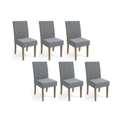 Cadeira Sala De Jantar 2cad133fr Kit 6 Un Freijo-linho Cinza A056 - Kappesberg